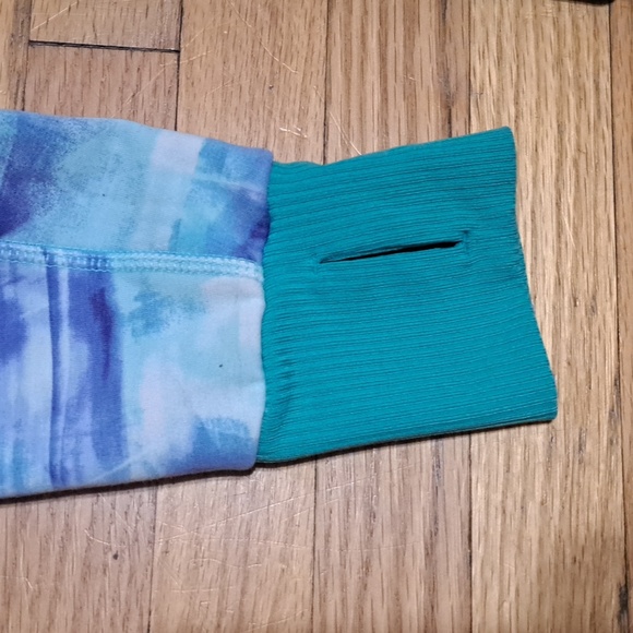 Athleta Girl Hooded Zip Up Sweater - Multi Blue Size 12 Girls - Picture 3 of 4